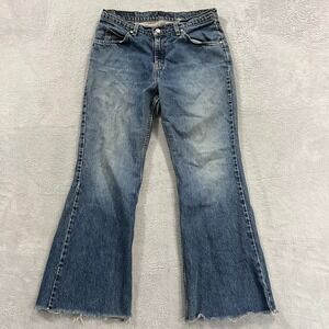 Vintage Levi's L2 Women's 30x28 Bell Bottom Flare Blue Denim Jeans USA Cowgirl